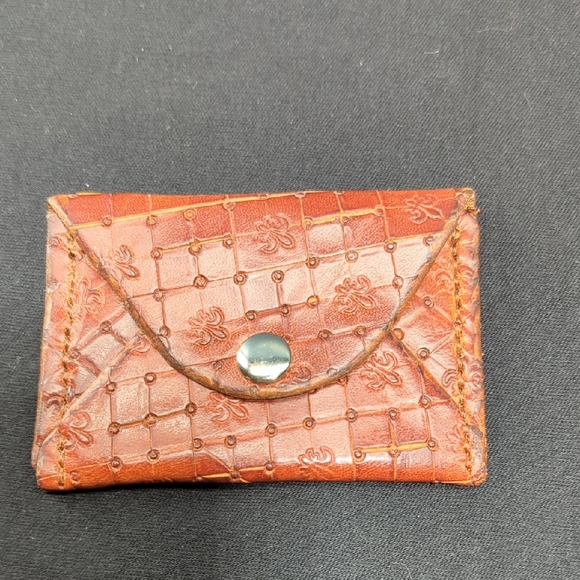 Embossed Leather Card Holder - Picture 1 of 5